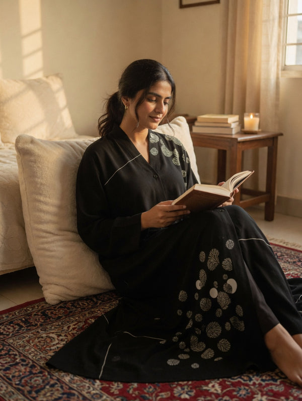 The Lunar Leaf Embroidered Abaya