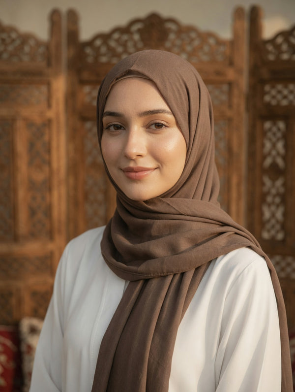 The Safiya Espresso Georgette Hijab