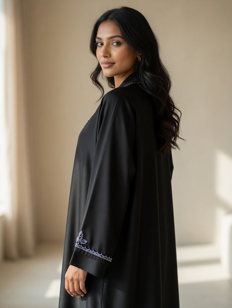 The Lyla Midnight Beaded Abaya + Hijab