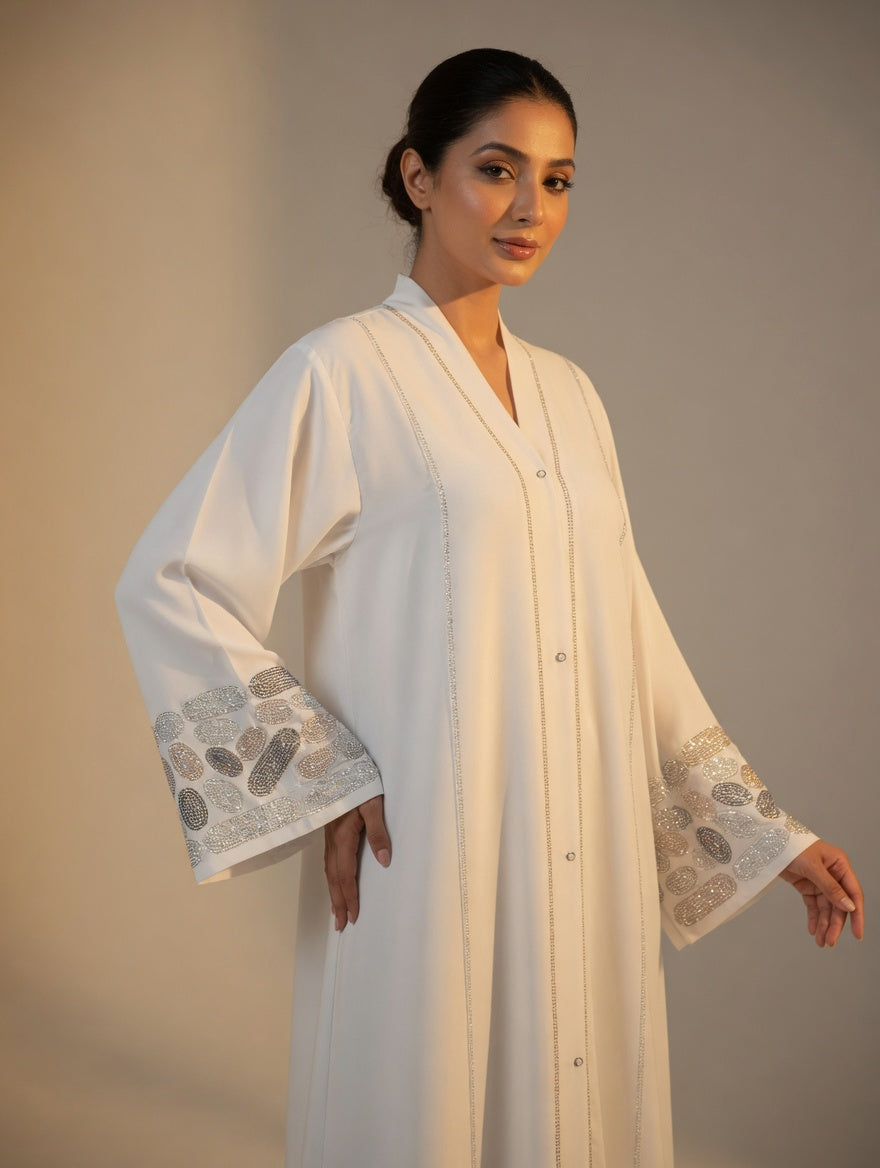 The Seraphina Beaded Lumina Abaya + Hijab