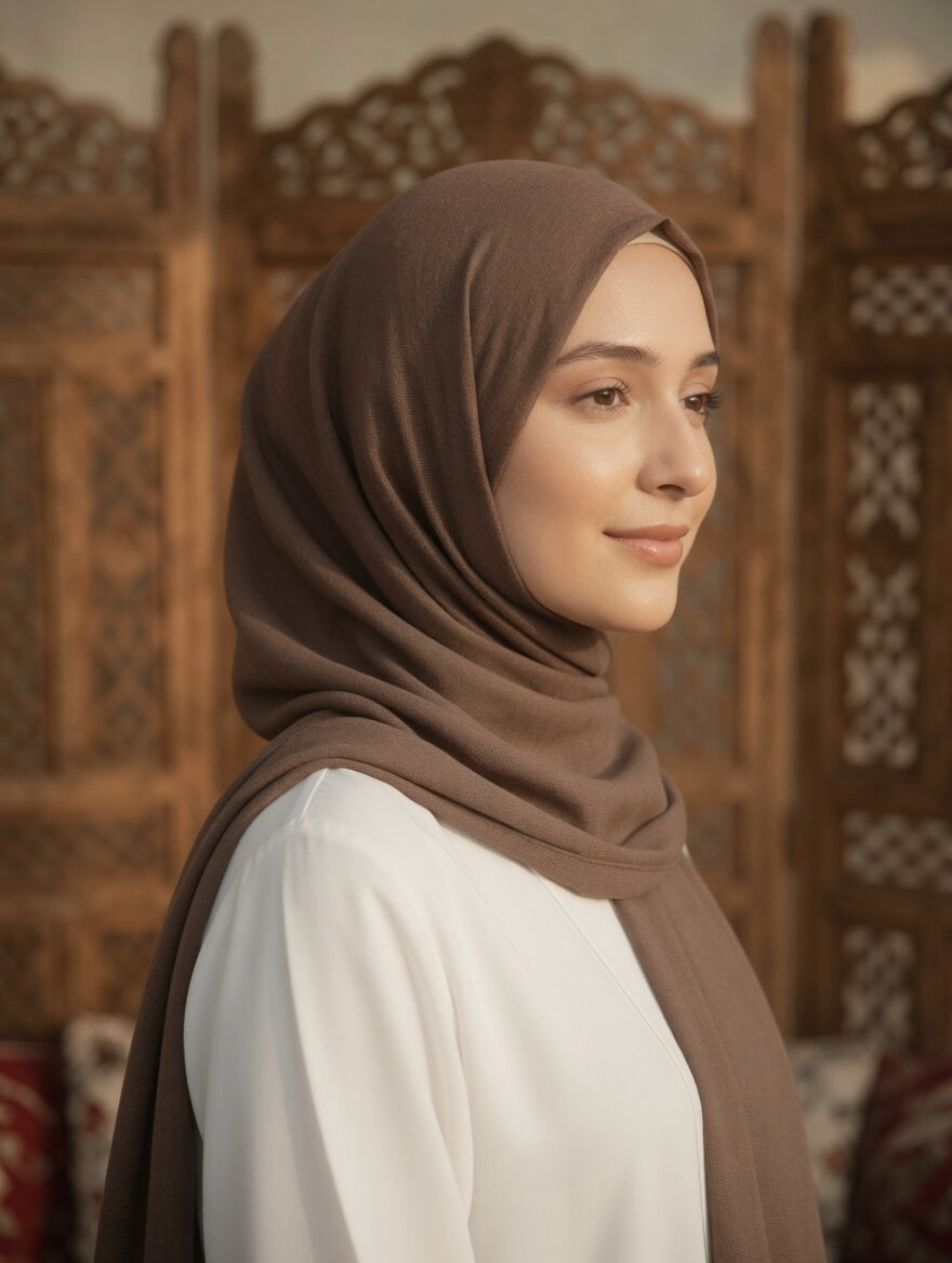 The Safiya Espresso Georgette Hijab