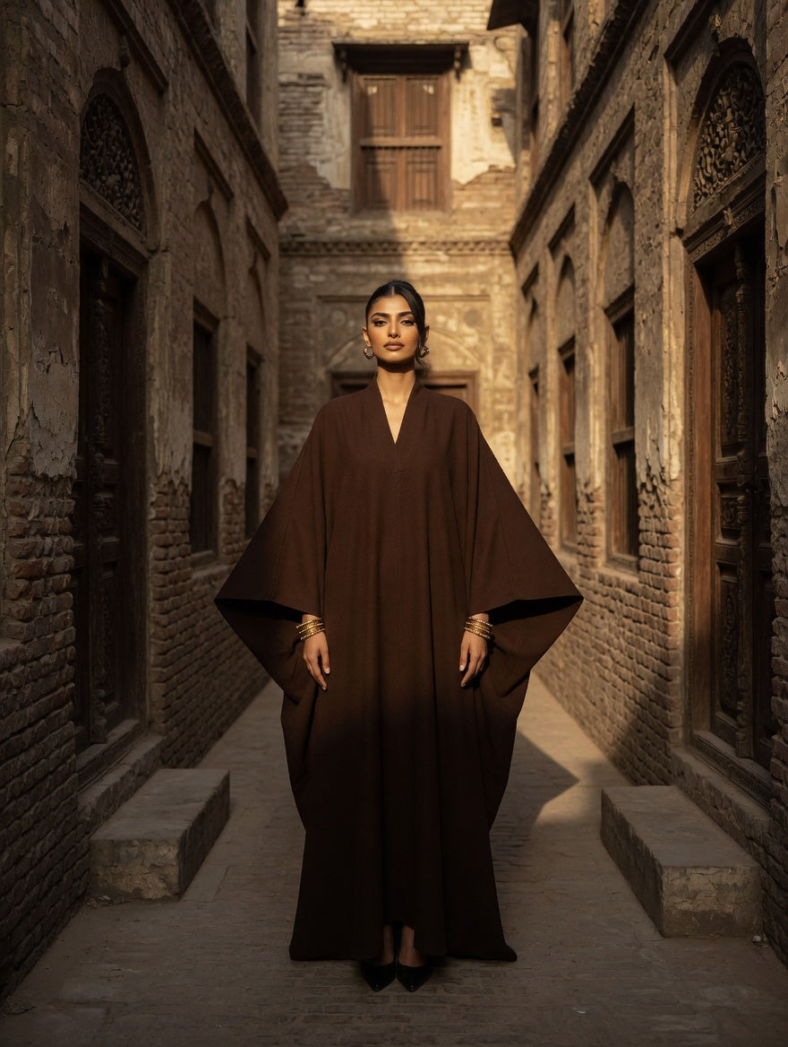 The Espresso Noir Batwing Kaftan Abaya