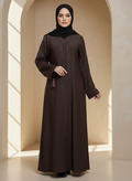 The Zofia Noir Scroll Embroidered Abaya + Hijab