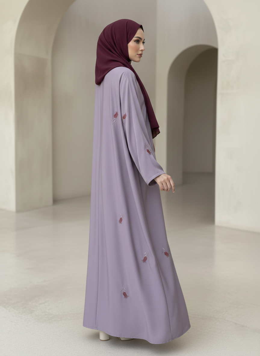 The Lylia Tulip Embroidered Abaya