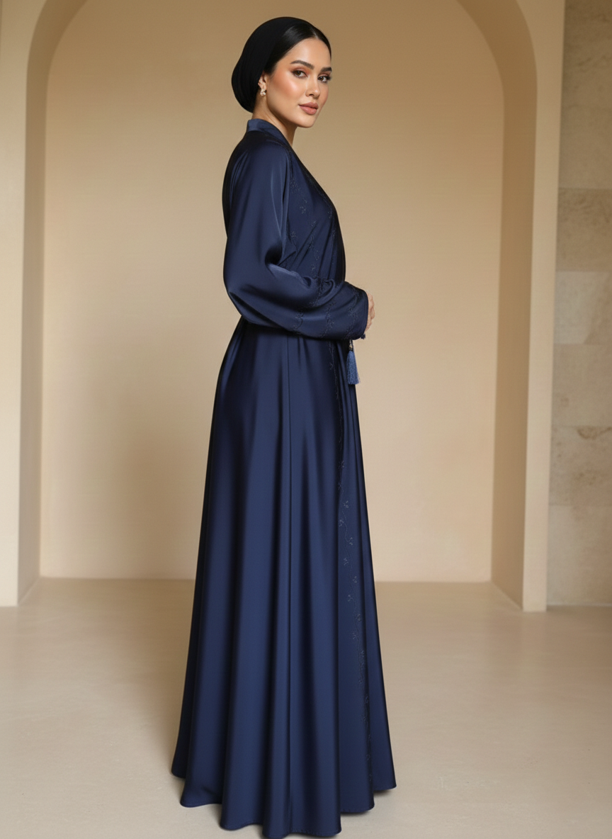 The Midnight Serene Abaya + Hijaab