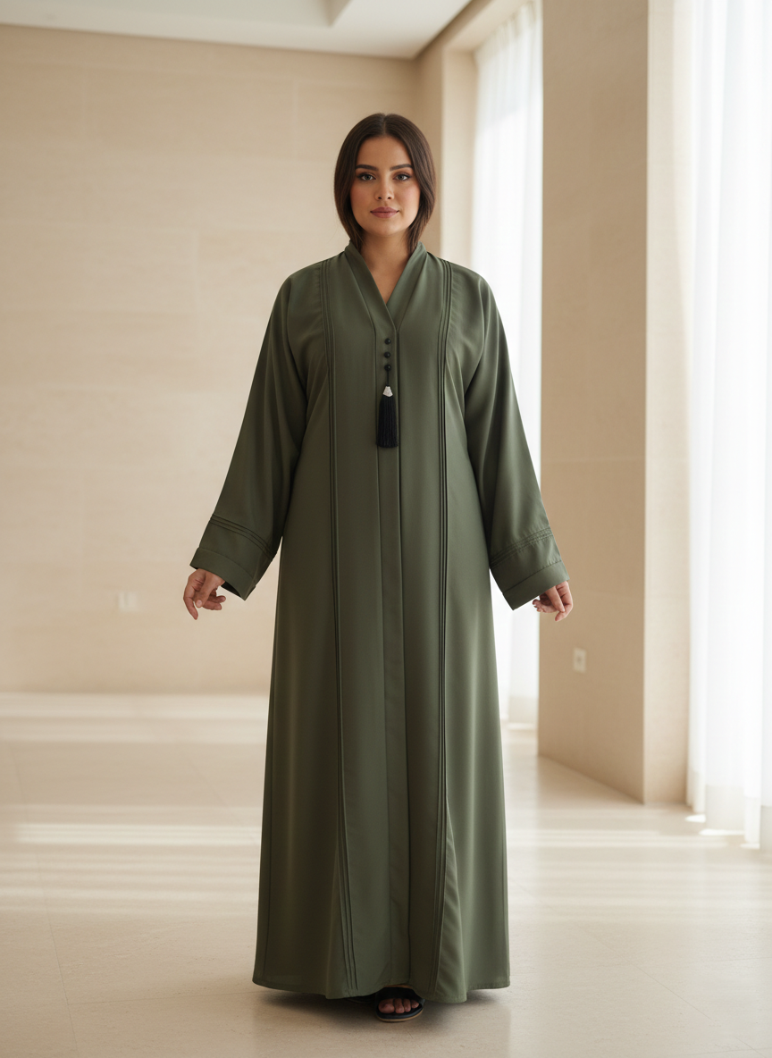 The Sage Meridian Pleated Abaya
