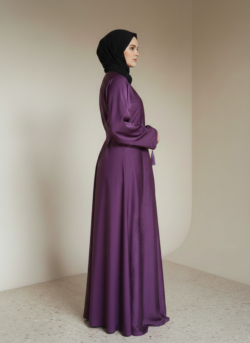 The Amethyst Tassel-Detail Abaya + Hijab