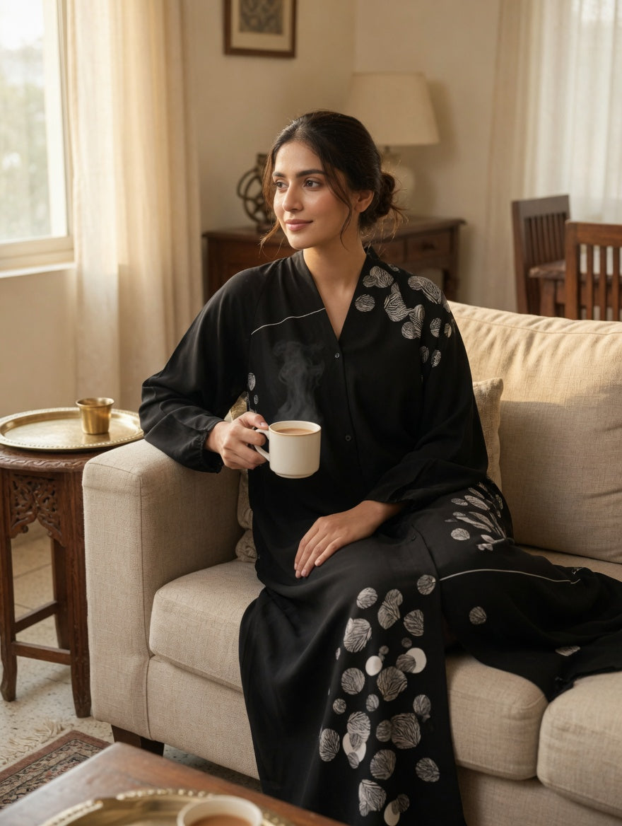 The Lunar Leaf Embroidered Abaya
