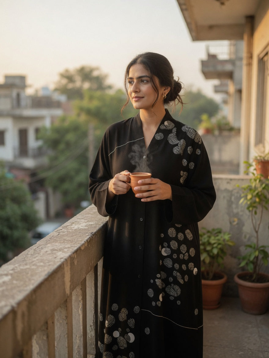 The Lunar Leaf Embroidered Abaya