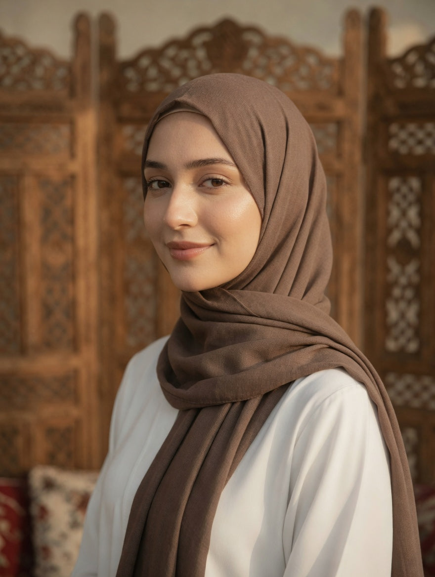 The Safiya Espresso Georgette Hijab