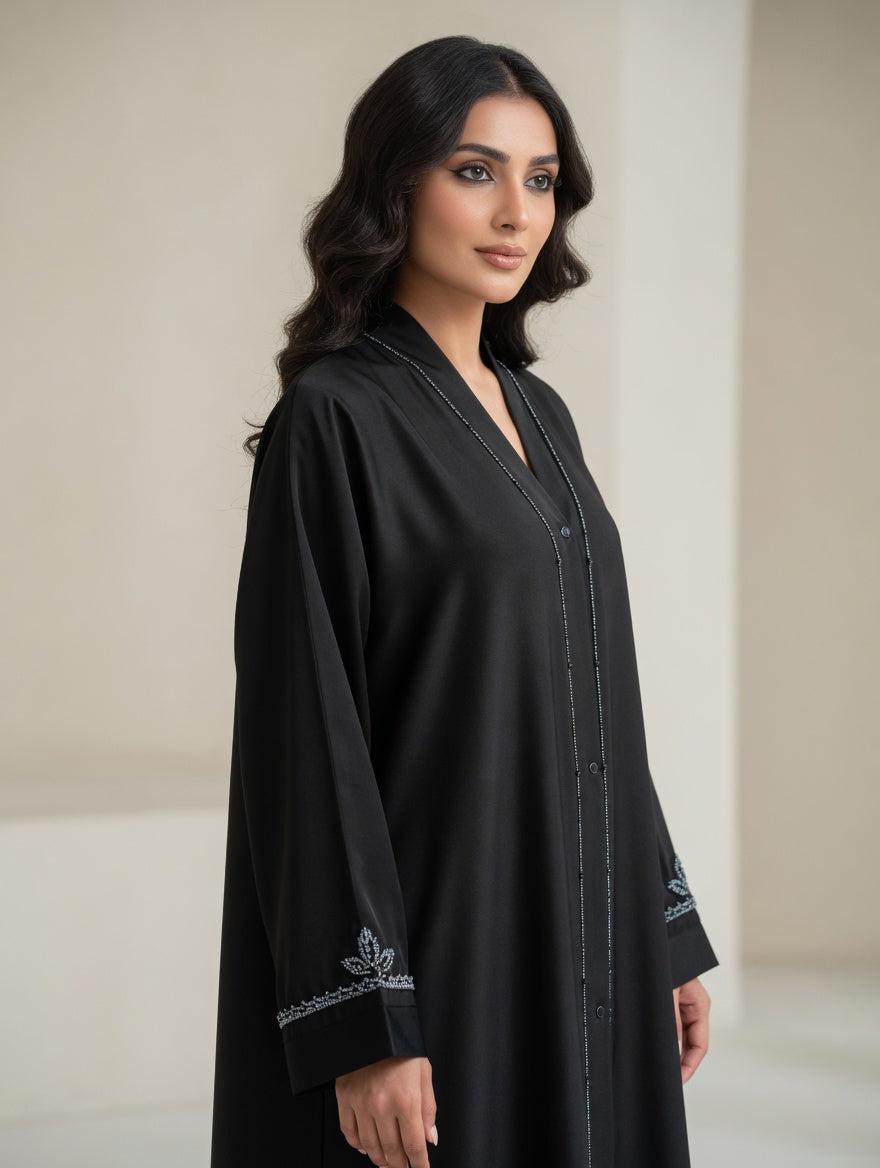 The Lyla Midnight Beaded Abaya + Hijab